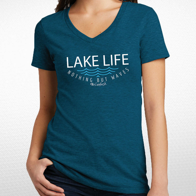 "Lake Life WAVES"Women's V-Neck