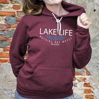 "Lake Life WAVES"Relaxed Fit Angel Fleece Hoodie