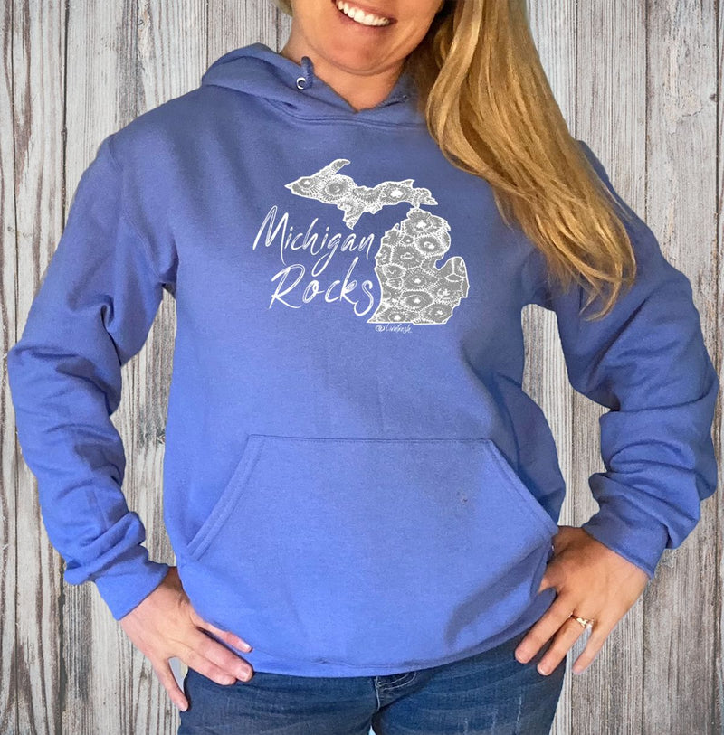 "Michigan Rocks Petoskey Stone"Relaxed Fit Classic Hoodie