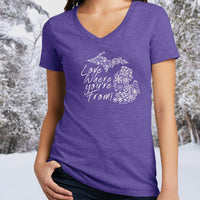 "Michigan Love Where You're From"Women's V-Neck