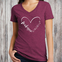 "Fall In Love With Michigan"Women's V-Neck