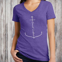 "Great Lakes Anchor"Women's V-Neck