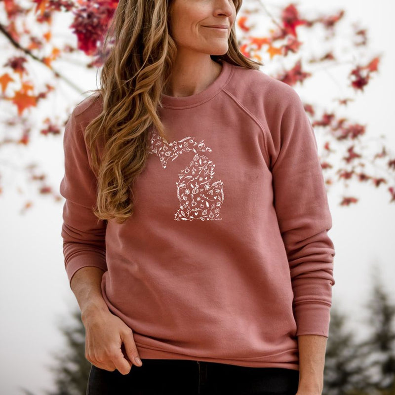 "Fall Wonder"Relaxed Fit Angel Fleece Pullover Unisex Crew