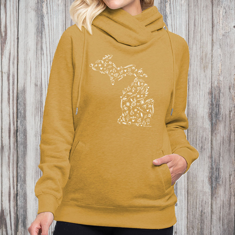 "Fall Wonder"Women's Classic Funnel Neck Pullover Hoodie