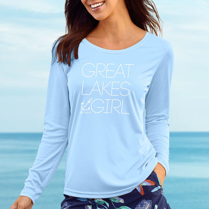 "Great Lakes Girl"Ladies Islander Sun Protection Long Sleeve Tee UPF #50