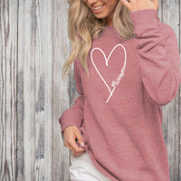 "Made With Love"Women's Ultra Soft Wave Wash Crew Sweatshirt