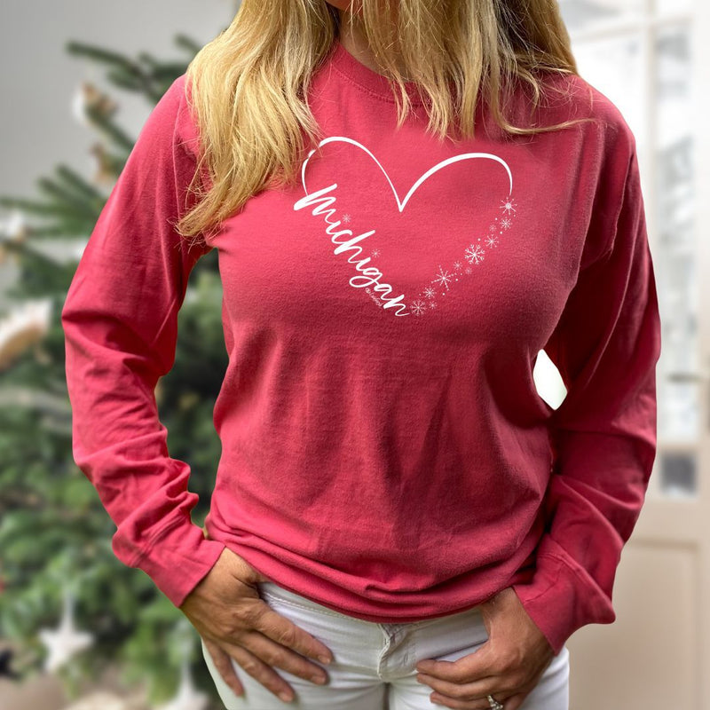 "Fall In Love With Winter"Relaxed Fit Stonewashed Long Sleeve T-Shirt