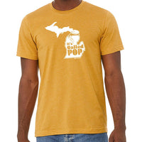 "Michigan Pop Bottle"Men's Crew T-Shirt