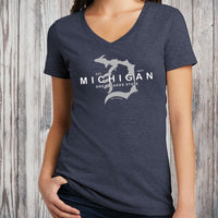 "Michigan D Established 1837"Women's V-Neck