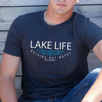 "Lake Life WAVES"Men's Crew T-Shirt