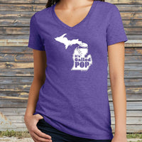 "Michigan Pop Bottle"Women's V-Neck