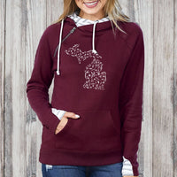 "Fall Wonder"Women's Striped Double Hood Pullover