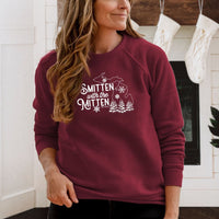 "Winter Smitten"Relaxed Fit Angel Fleece Pullover Crew