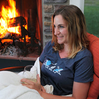 Women's Mi Camping Shirt Blue Vneck