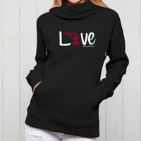 "Michigan Love Plaid"Women's Fleece Funnel Neck Pullover Hoodie