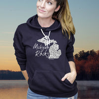 "Michigan Rocks Petoskey Stone"Relaxed Fit Angel Fleece Hoodie
