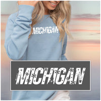 "Michigan Winter"Women's Ultra Soft Wave Wash Crew Sweatshirt