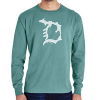 "Michigan D"Men's Stonewashed Long Sleeve T-Shirt