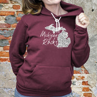 "Michigan Rocks Petoskey Stone"Relaxed Fit Angel Fleece Hoodie