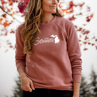 "Smitten With The Mitten"Relaxed Fit Angel Fleece Pullover Crew