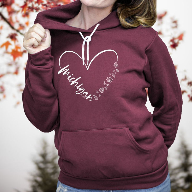 "Fall In Love With Michigan"Relaxed Fit Angel Fleece Unisex Hoodie