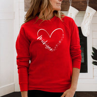 "Fall In Love With Winter"Relaxed Fit Angel Fleece Pullover Crew