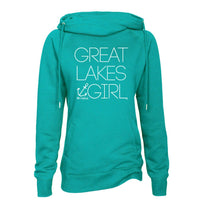 "Great Lakes Girl"Women's Classic Funnel Neck Pullover Hoodie