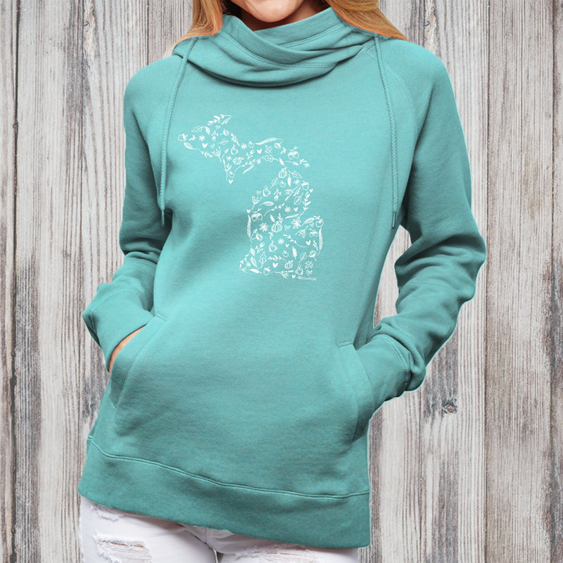 "Fall Wonder"Women's Classic Funnel Neck Pullover Hoodie