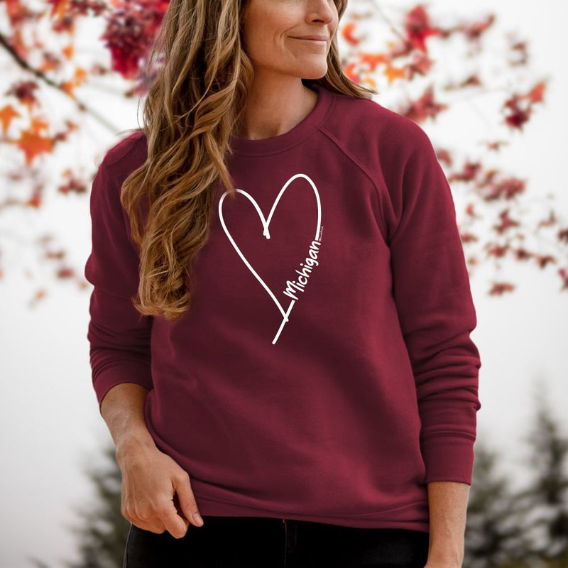 "Made With Love"Relaxed Fit Angel Fleece Pullover Crew