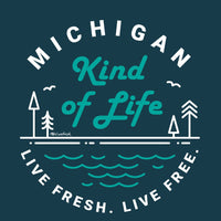 "Michigan Kind Of Life"Relaxed Fit Angel Fleece Hoodie