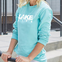"Michigan Lake Life Women's relaxed fit stonewash long sleeve Tee