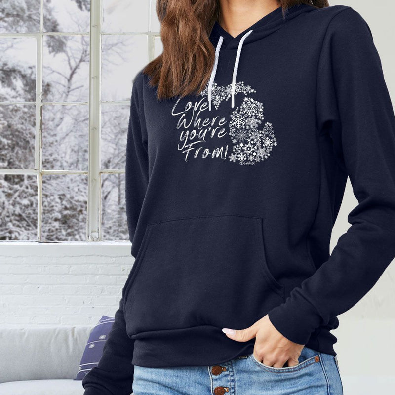 "Michigan Love Where You're From"Relaxed Fit Angel Fleece Unisex Hoodie