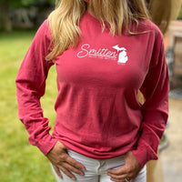 "Smitten With The Mitten"Relaxed Fit Stonewashed Long Sleeve T-Shirt