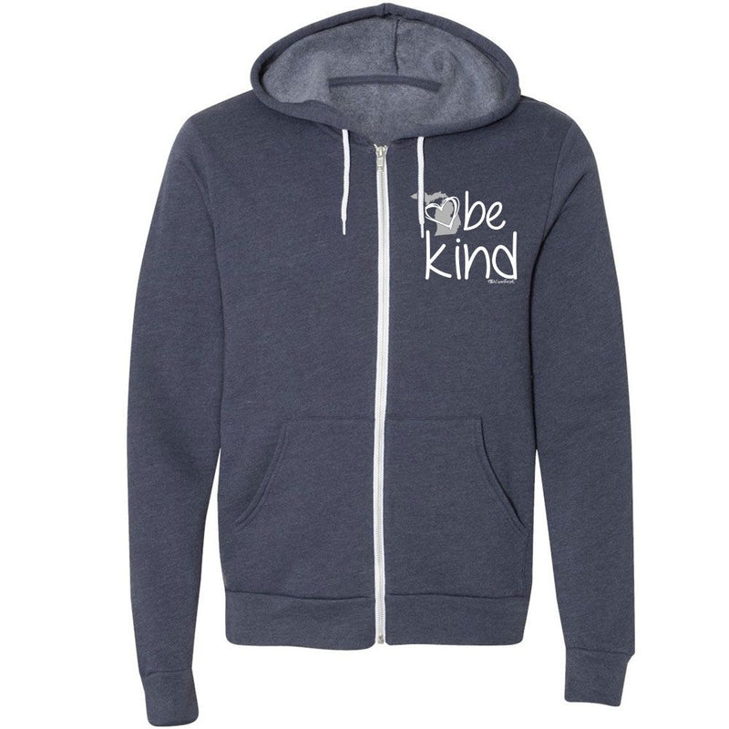 "Michigan Be Kind"Relaxed Fit Angel Fleece Full Zip Unisex Hoodie