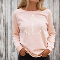 "Great Lakes Anchor"Women's Ultra Soft Wave Wash Crew Sweatshirt