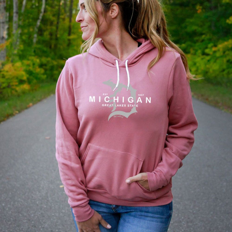 "Michigan D Established 1837"Relaxed Fit Angel Fleece Hoodie