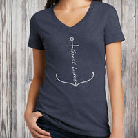 "Great Lakes Anchor"Women's V-Neck