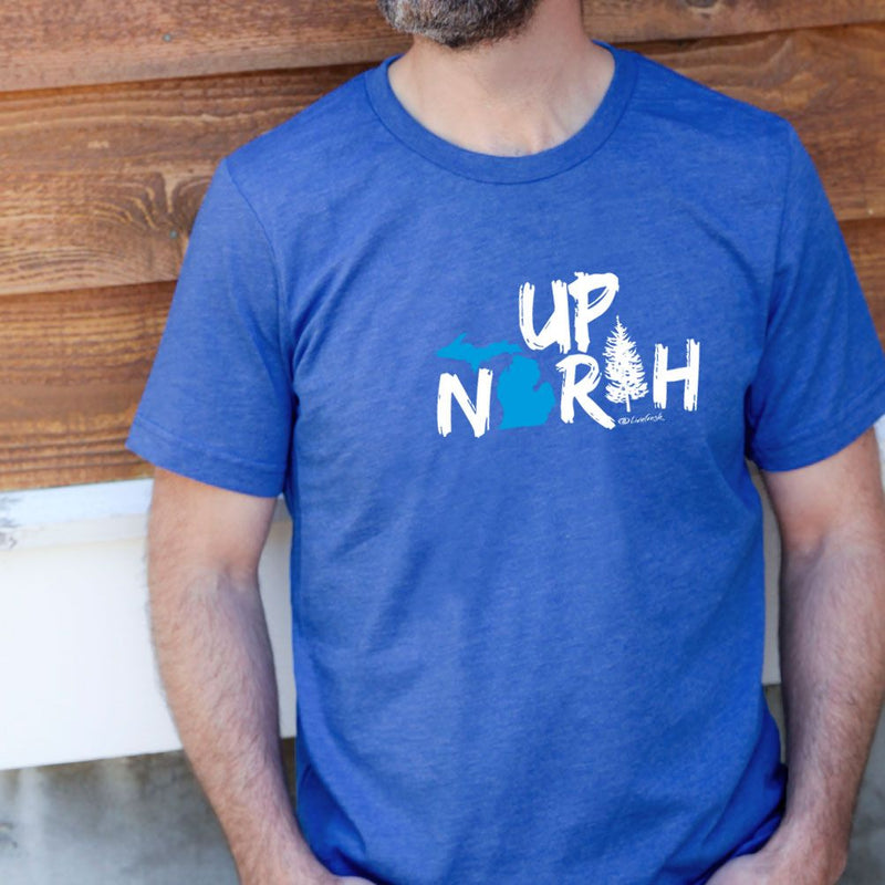 "Up North Michigan Woods"Men's Crew T-Shirt