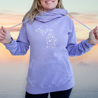 "Michigan Full Of Luck"Women's Classic Funnel Neck Pullover Hoodie