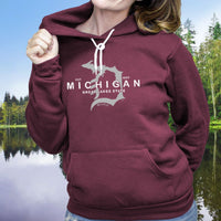 "Michigan D Established 1837"Relaxed Fit Angel Fleece Hoodie
