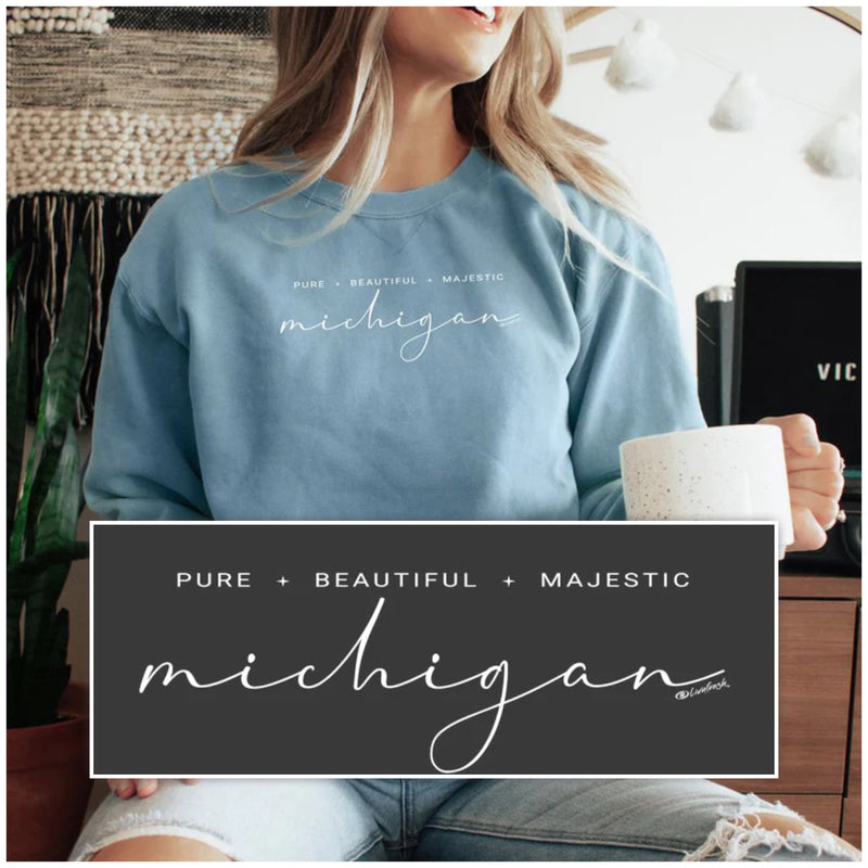 "Majestic"Relaxed Fit Stonewashed Crew Sweatshirt