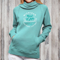 "Michigan Kind Of Life"Women's Classic Funnel Neck Pullover Hoodie