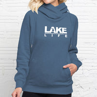 "Michigan Lake Life"Women's Fleece Funnel Neck Pullover Hoodie