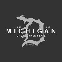 "Michigan D Established 1837"Men's Mash Up Long Sleeve Varsity T-Shirt