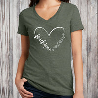 "Fall In Love With Michigan"Women's V-Neck