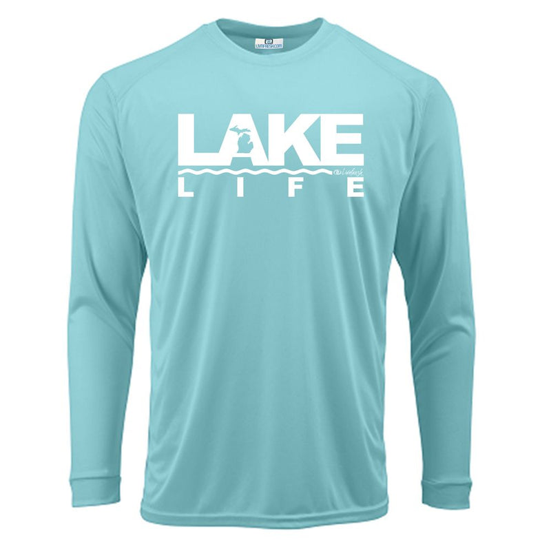 "Michigan Lake Life"Men's Islander Sun Protection Long Sleeve Tee UPF #50
