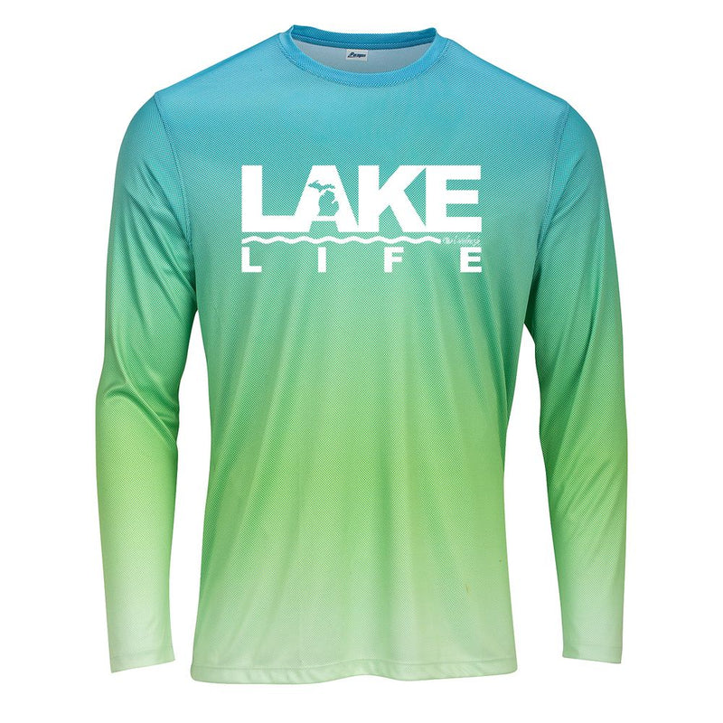 "Michigan Lake Life"Men's Sun Protection Long Sleeve Tee UPF #50