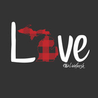 "Michigan Love Plaid"Women's Plaid Long Sleeve T-Shirt