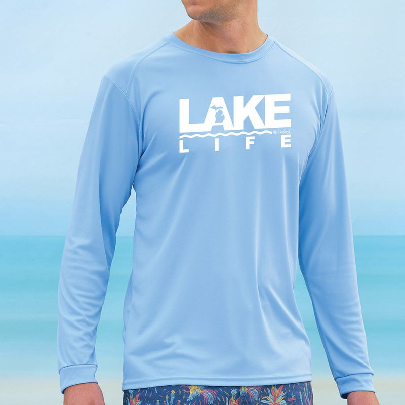"Michigan Lake Life"Men's Islander Sun Protection Long Sleeve Tee UPF #50