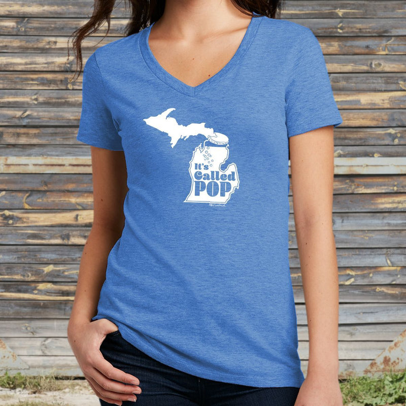 "Michigan Pop Bottle"Women's V-Neck